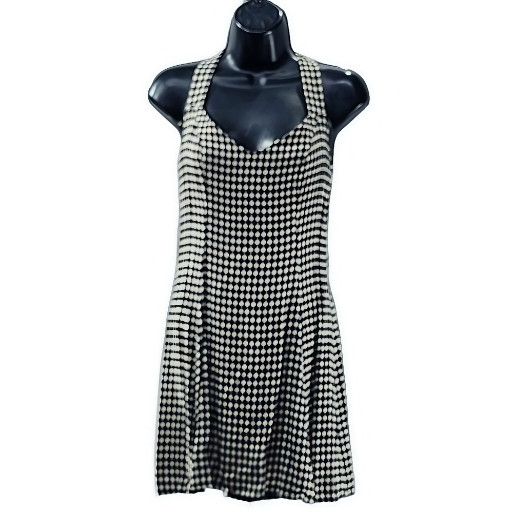 REFORMATION VALENCIO Black and White Woven Check Mini Dress, Size 6